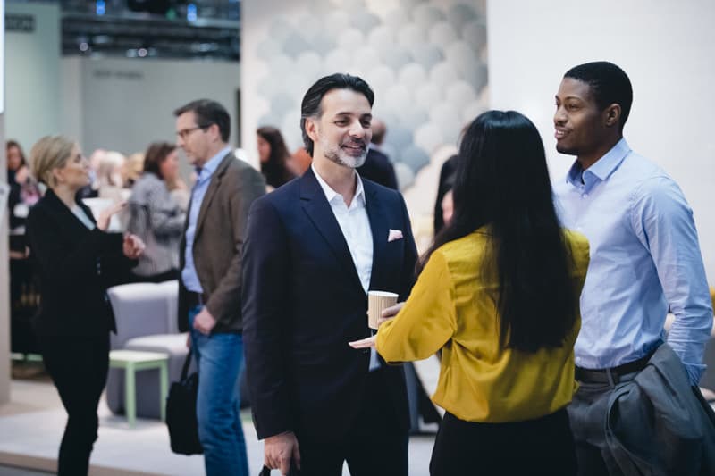 Business meeting and networking in Stockholm.